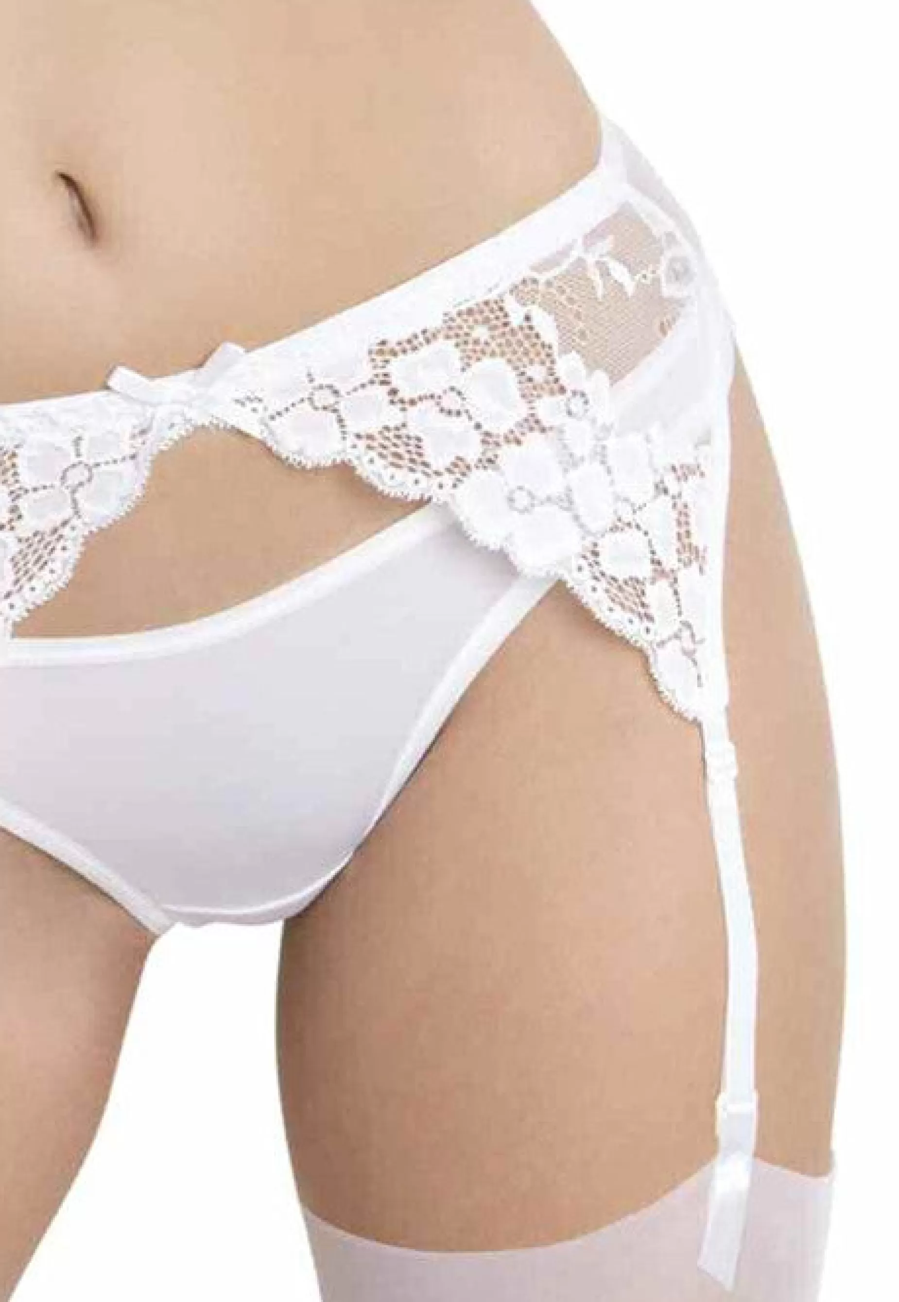 Suspender Belts | Julimex 4 Straps Daisy Floral Lace Suspender Belt By
