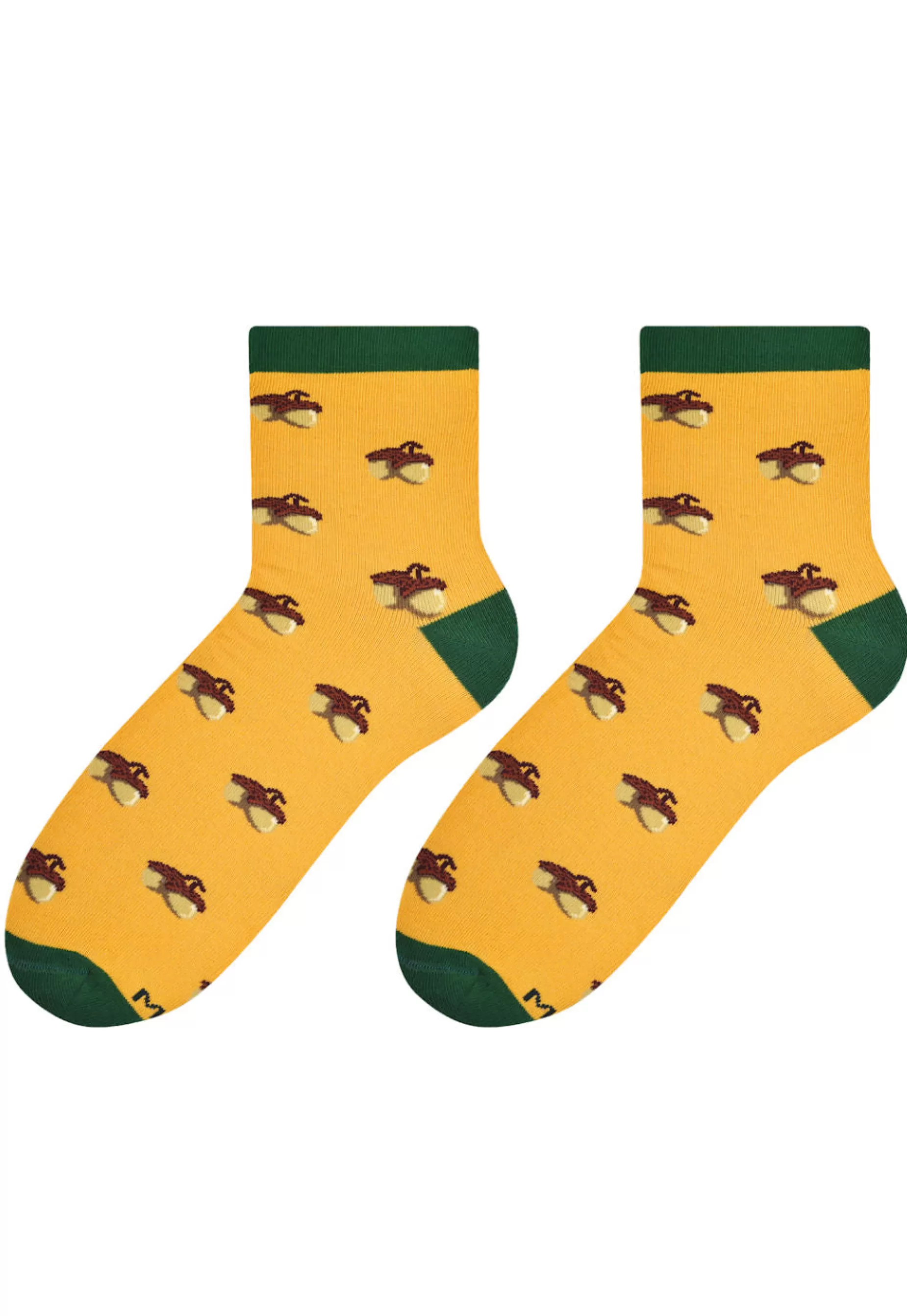 Cotton Socks | More Acorns Patterned Socks In By Yellow