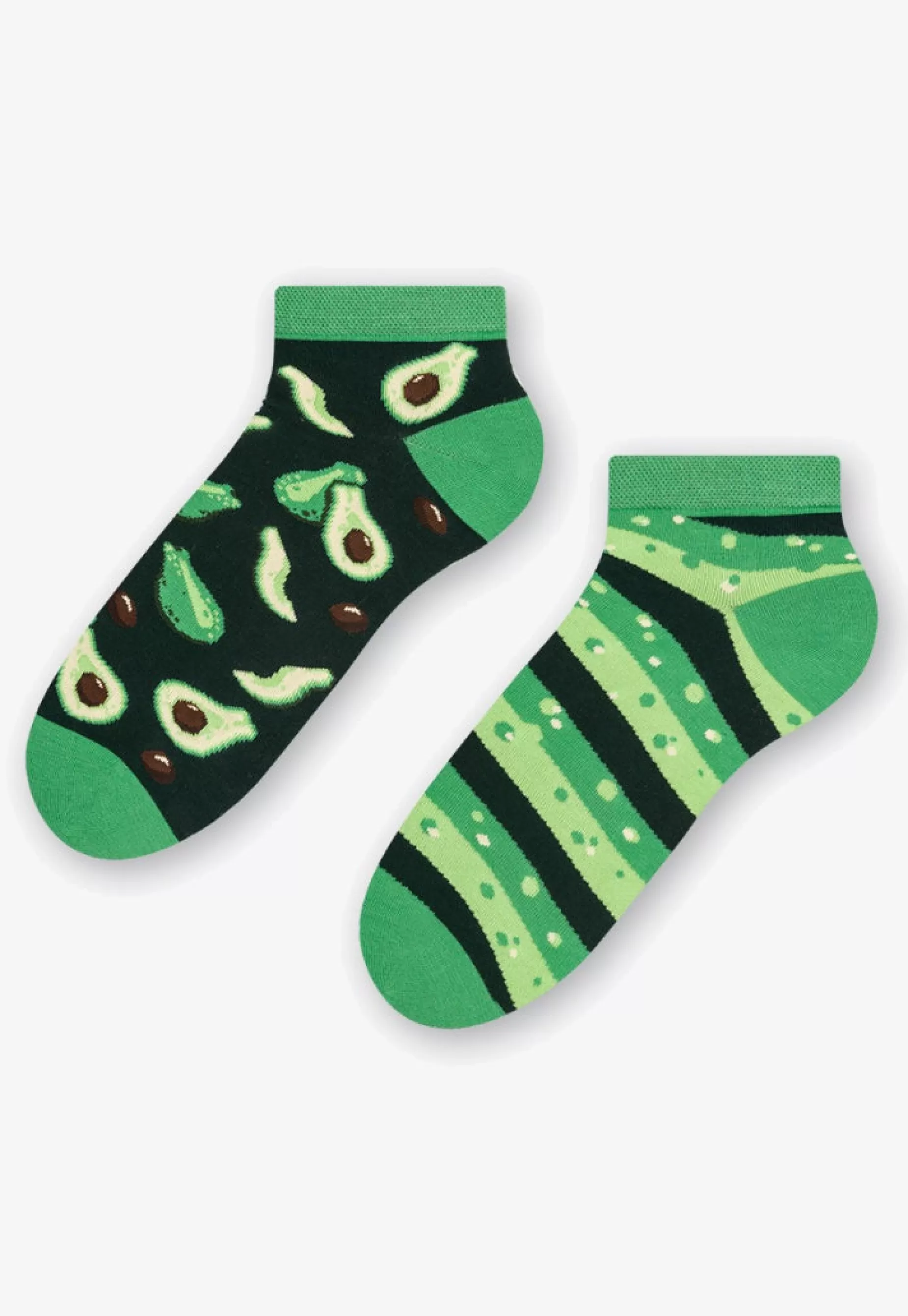 Cotton Socks | More Avocado Odd Patterned Low Cut Socks In By Dark Green