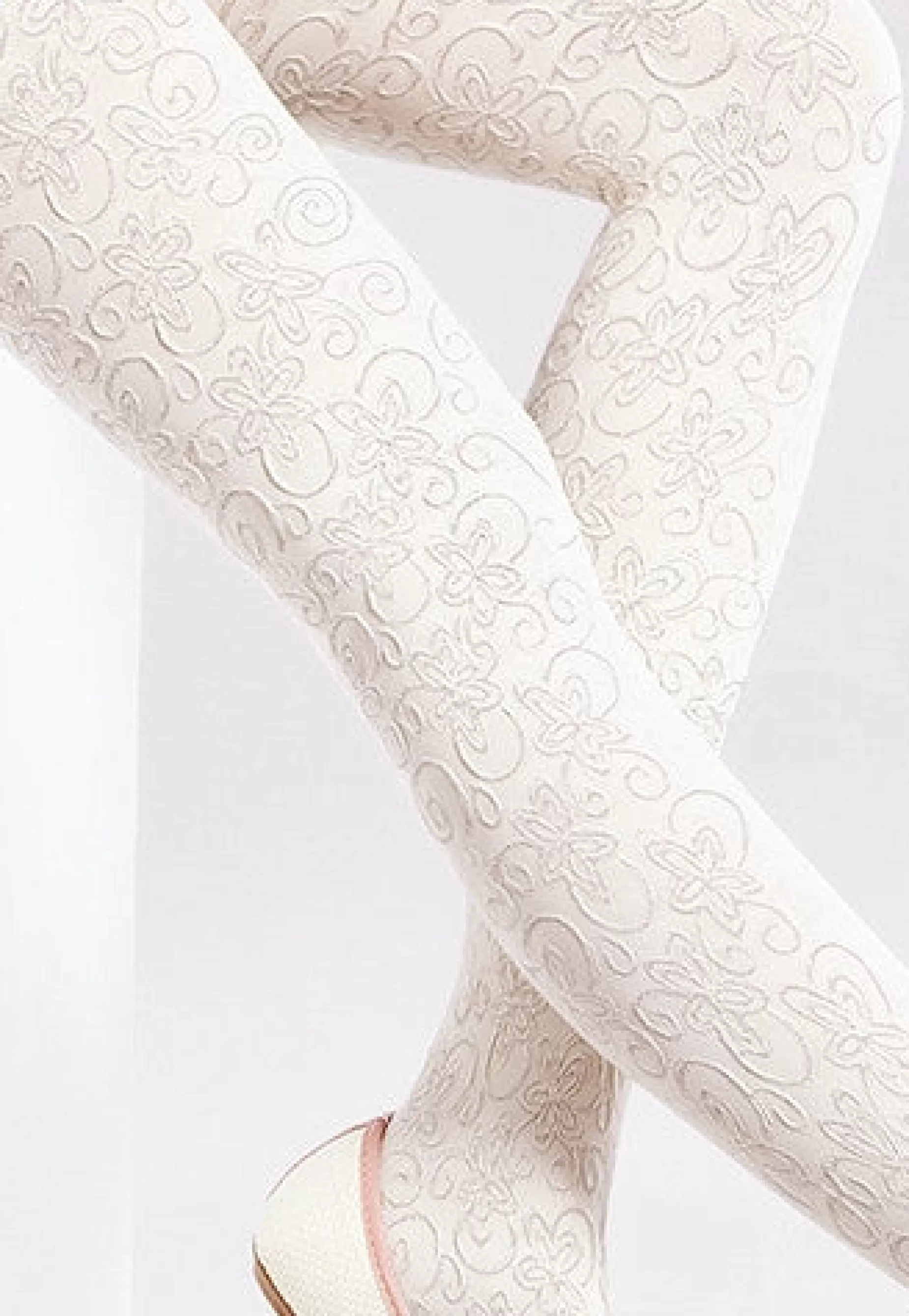 Patterned Tights | Giulia Bonny 02 Floral 3D Textured Opaque Girls' Tights By