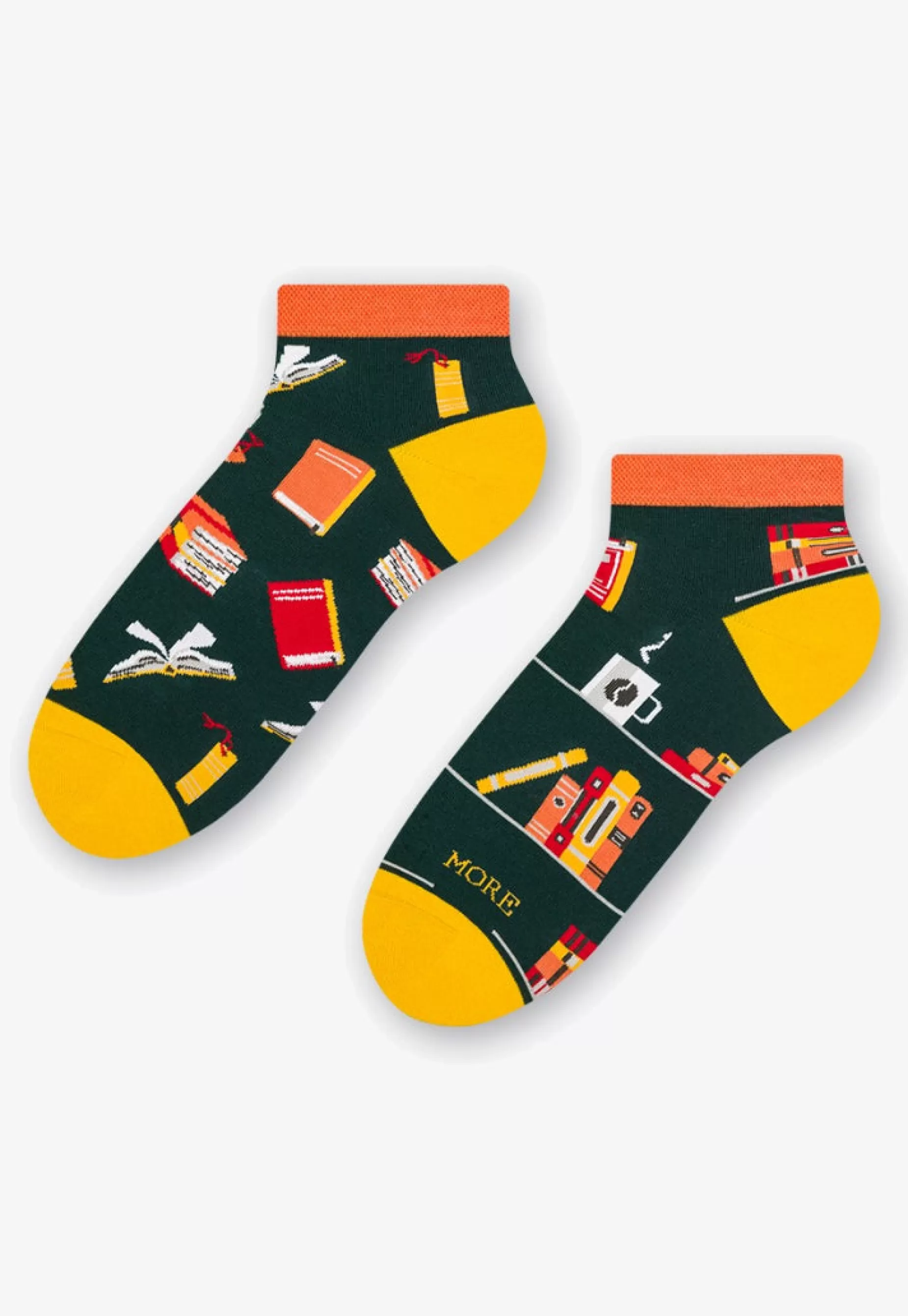 Cotton Socks | More Books Odd Patterned Low Cut Socks In By Dark Green