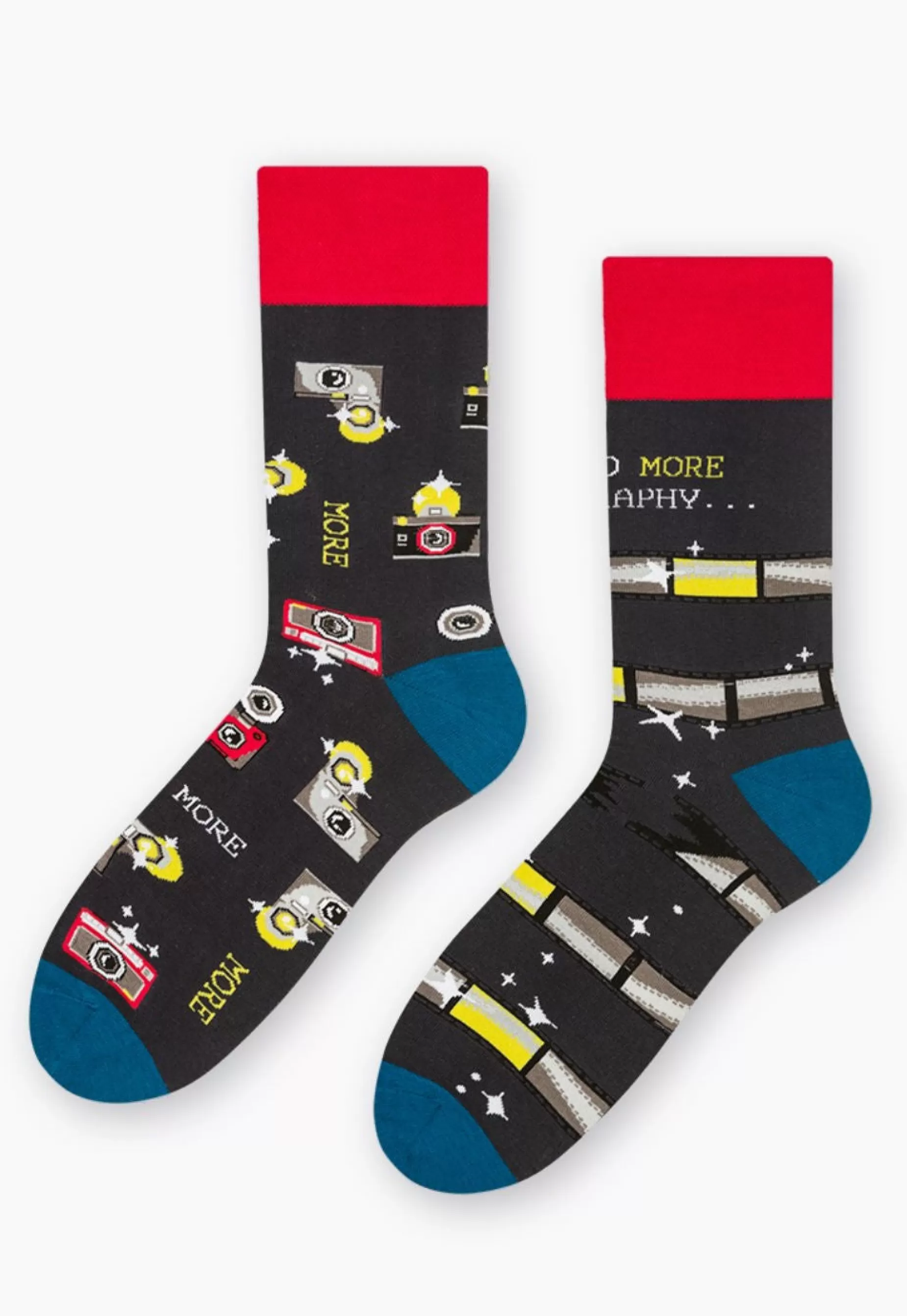 Cotton Socks | More Camera Photography Odd Patterned Socks In Dark By Grey