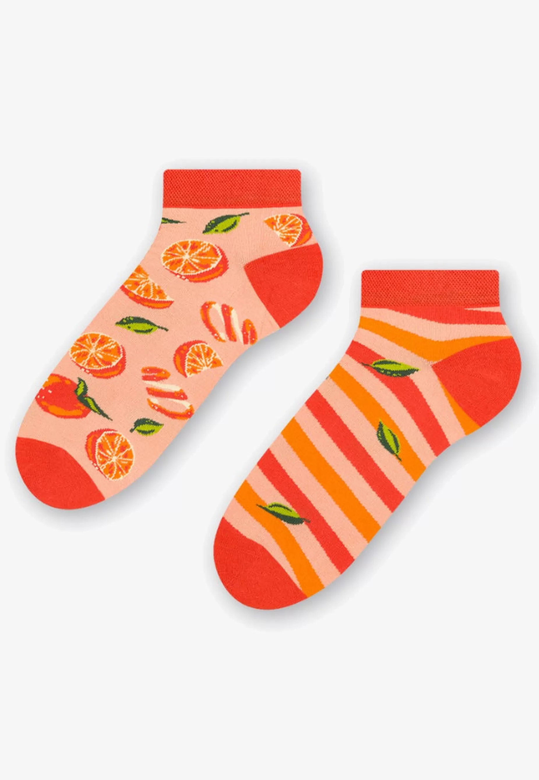 Men's Socks | More Juicy Oranges Odd Patterned Low Cut Socks In By Peach
