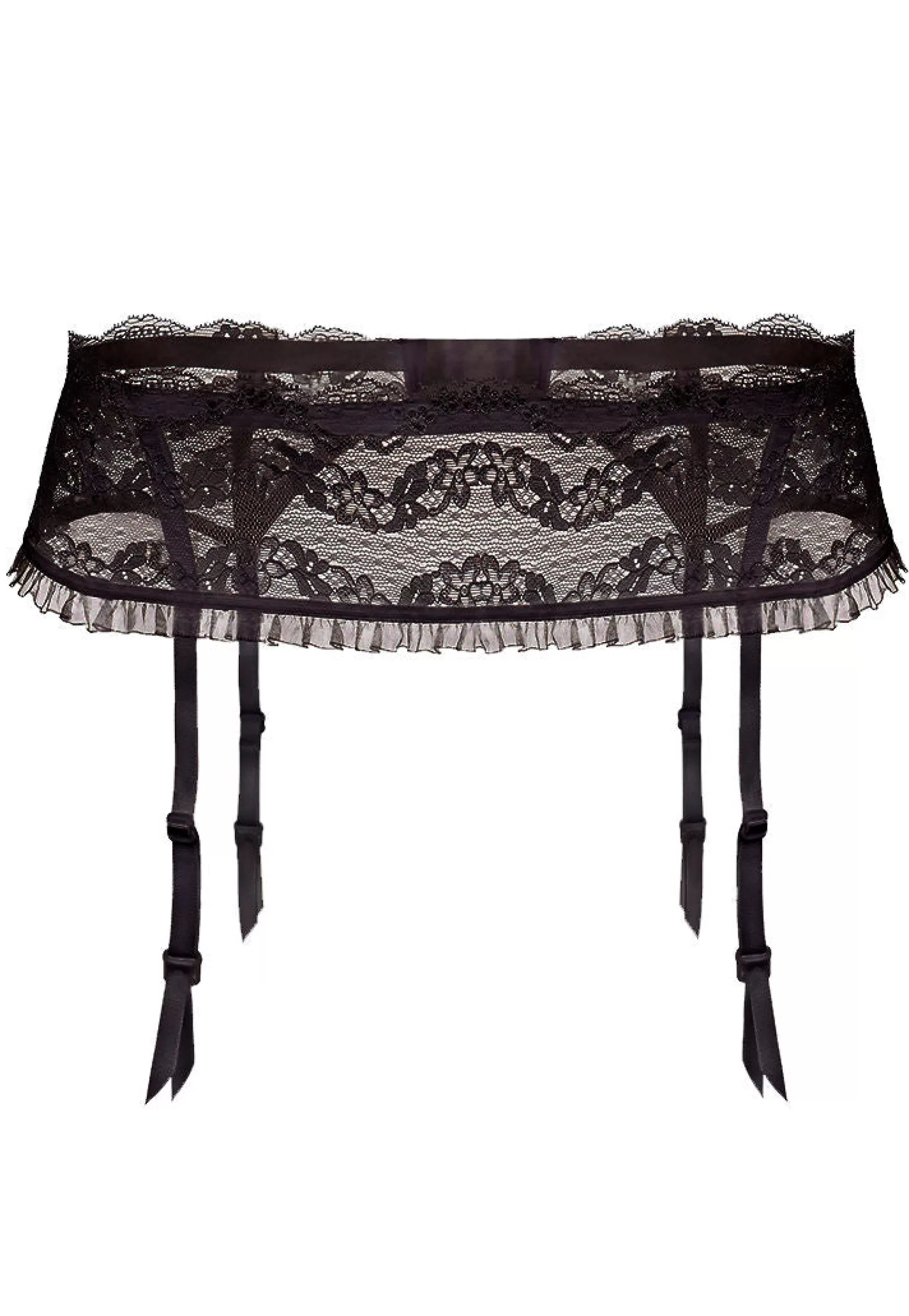 Suspender Belts | Julimex Lilly 4 Straps Floral Lace Suspender Belt By