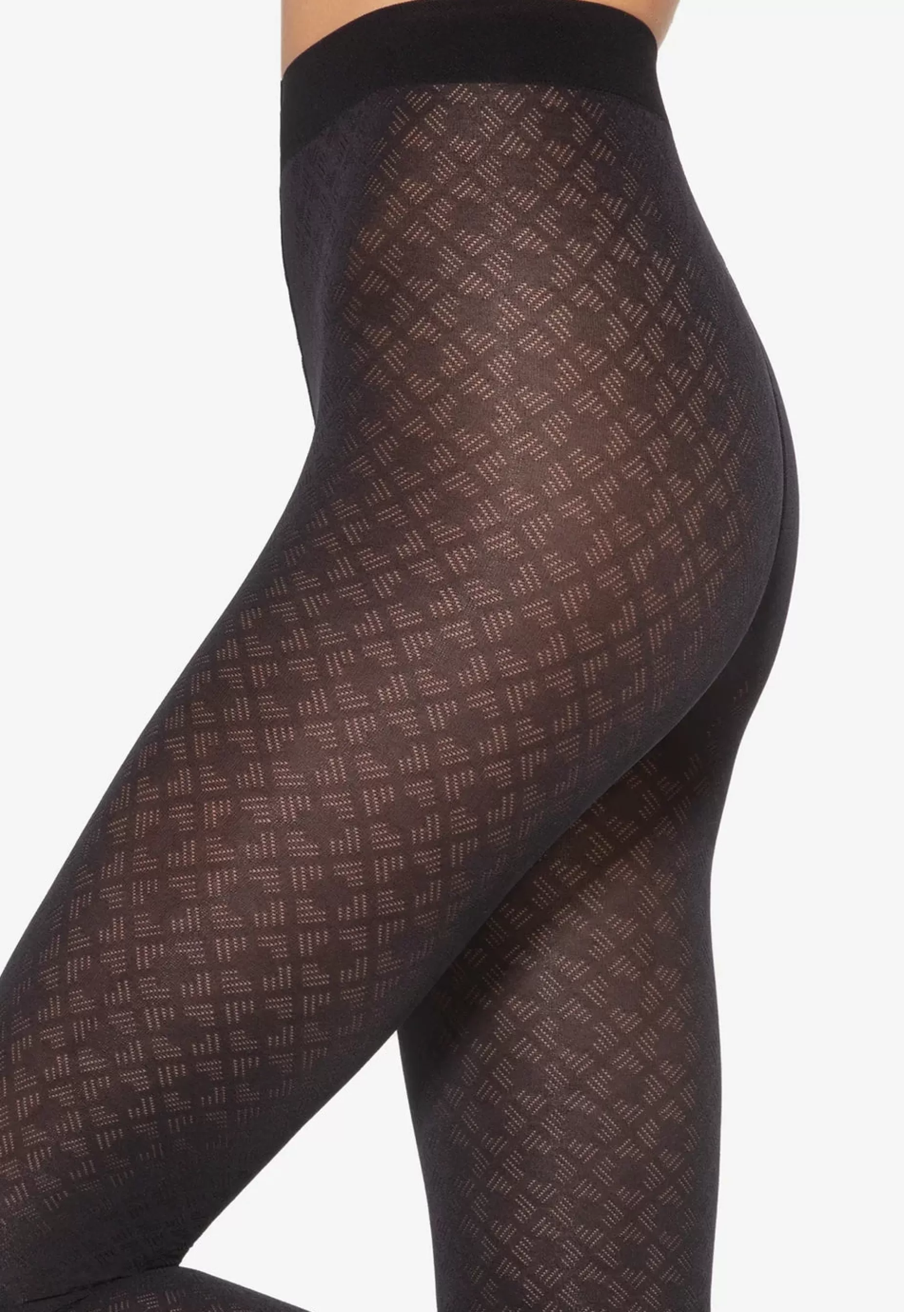 Stripe & Check Tights | Gatta Loretta 135 Parquet Diamond Patterned Opaque Tights By Nero: Black