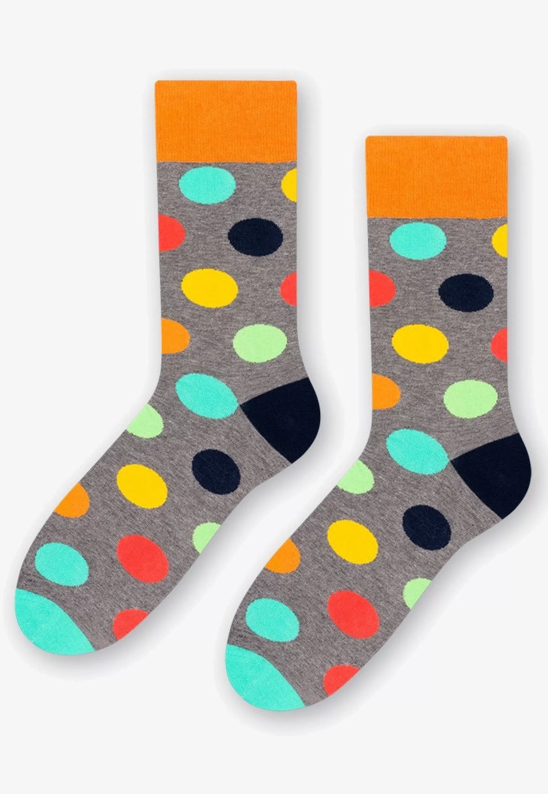 Men's Socks | More Mega Polka Dot Patterned Socks In Marl By Grey