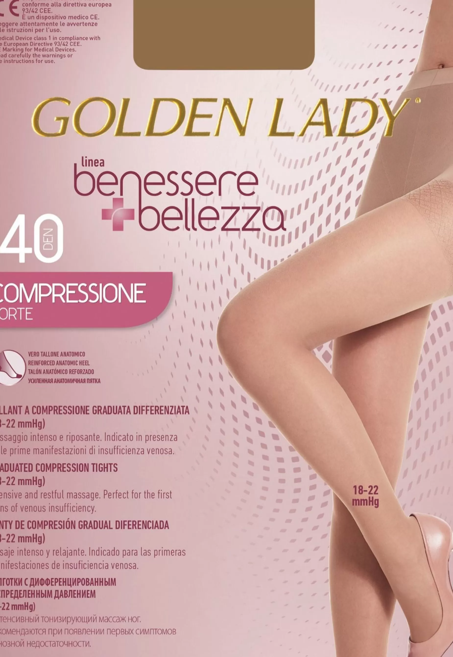 Support & Compression | Golden Lady Wellness & Beauty 140 Den 18-22Mmhg Compression Sheer Tights By