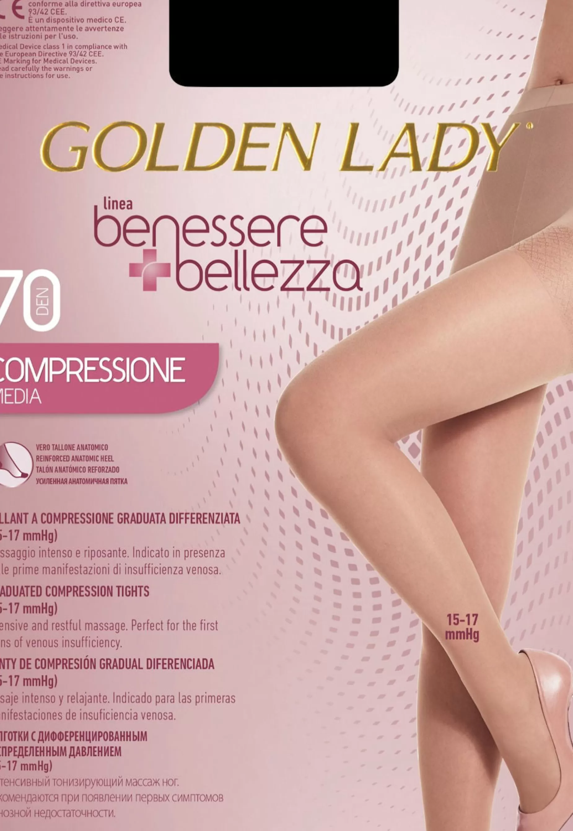 Support & Compression | Golden Lady Wellness & Beauty 70 Den 15-17Mmhg Compression Sheer Tights By